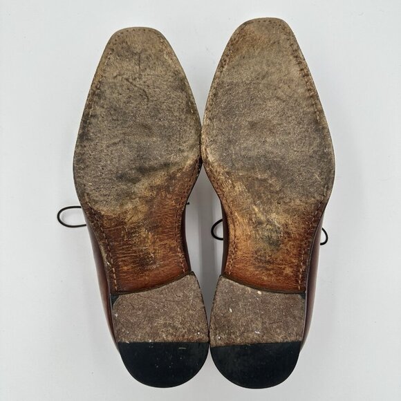 Magnanni Cognac Brown Leather Dress Shoes Men’s‎ Size 9.5 Oxford Brogues - Picture 10 of 10